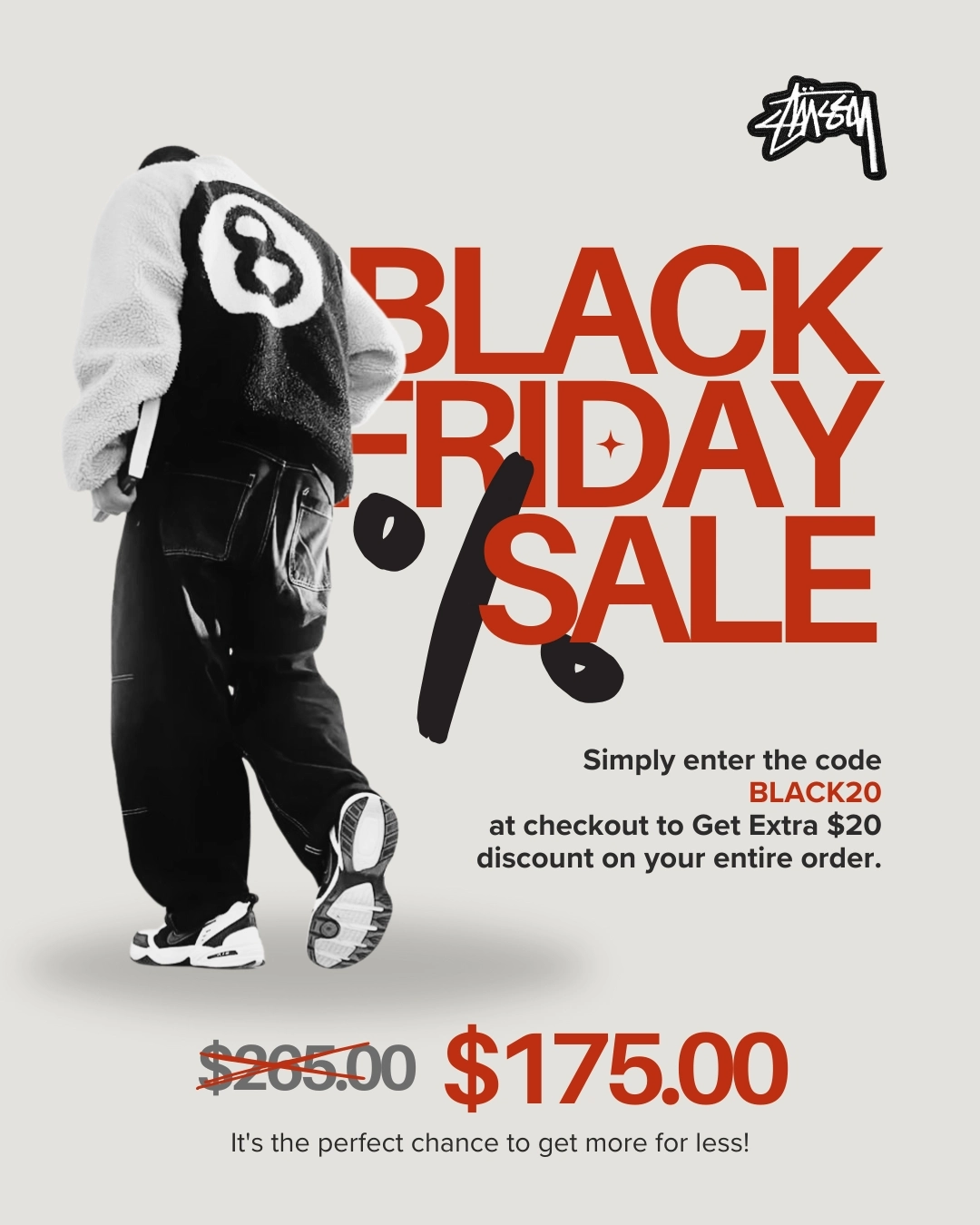 Stussy 8 Ball Reversible Sherpa Jacket Black Friday Sale Banner