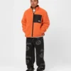 Stussy 8 Ball Reversible Sherpa Jacket Orange and Black Color (14)
