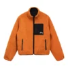 Stussy 8 Ball Reversible Sherpa Jacket Orange and Black Color (2)
