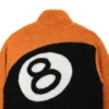 Stussy 8 Ball Reversible Sherpa Jacket Orange and Black Color (3)