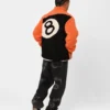 Stussy 8 Ball Reversible Sherpa Jacket Orange and Black Color (8)