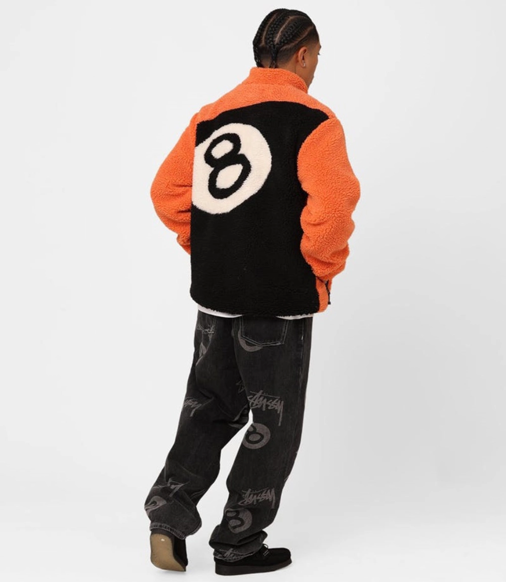 ★人気★ Stussy 8 Ball Sherpa Jacket Orange Stussy 8 Ball Sherpa Reversible Jacket 'Orange'