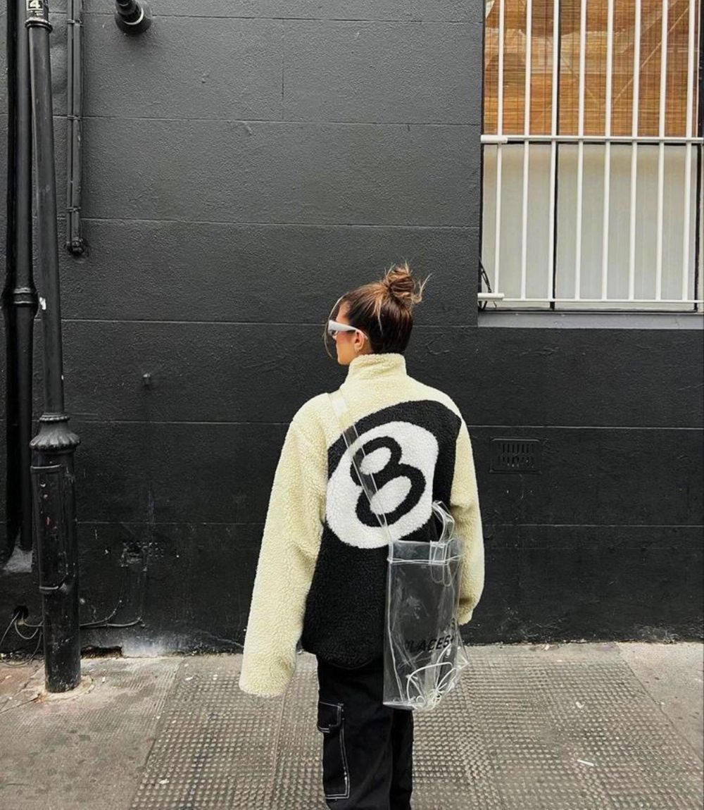 Stussy 8 Ball Sherpa Reversible Jacket For Women