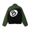 Stussy 8 Ball Sherpa Reversible Jacket Green And Black Streetwear Fleece Jacket (14)