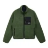 Stussy 8 Ball Sherpa Reversible Jacket Green And Black Streetwear Fleece Jacket (18)