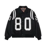Stussy 80 Wool Letterman Bomber Jacket – Black Varsity Style