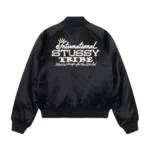 Stüssy AW24 Souvenir Bomber Black Satin Jacket – Embroidered