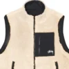 Stussy Beige Sherpa Fleece Reversible Vest (5)
