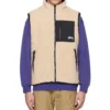 Stussy Beige Sherpa Fleece Reversible Vest For Men (5)
