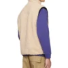 Stussy Beige Sherpa Fleece Reversible Vest For Men (7)