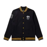 Stussy Black 8 Ball Varsity Letterman Fleece Jacket