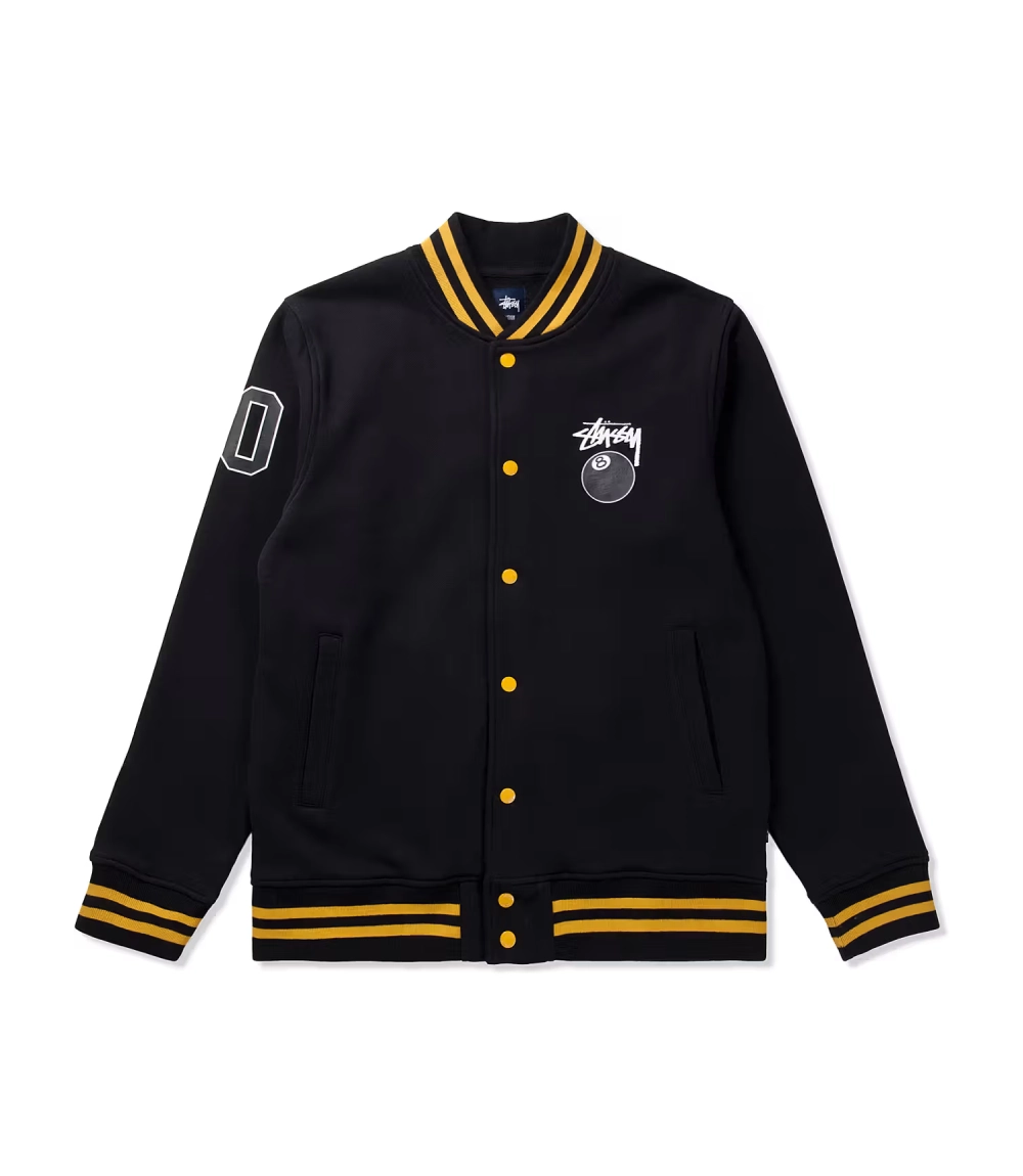 Stussy Black 8-Ball Varsity Letterman Jacket (1)
