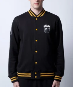 Stussy Black 8-Ball Varsity Letterman Jacket (5)