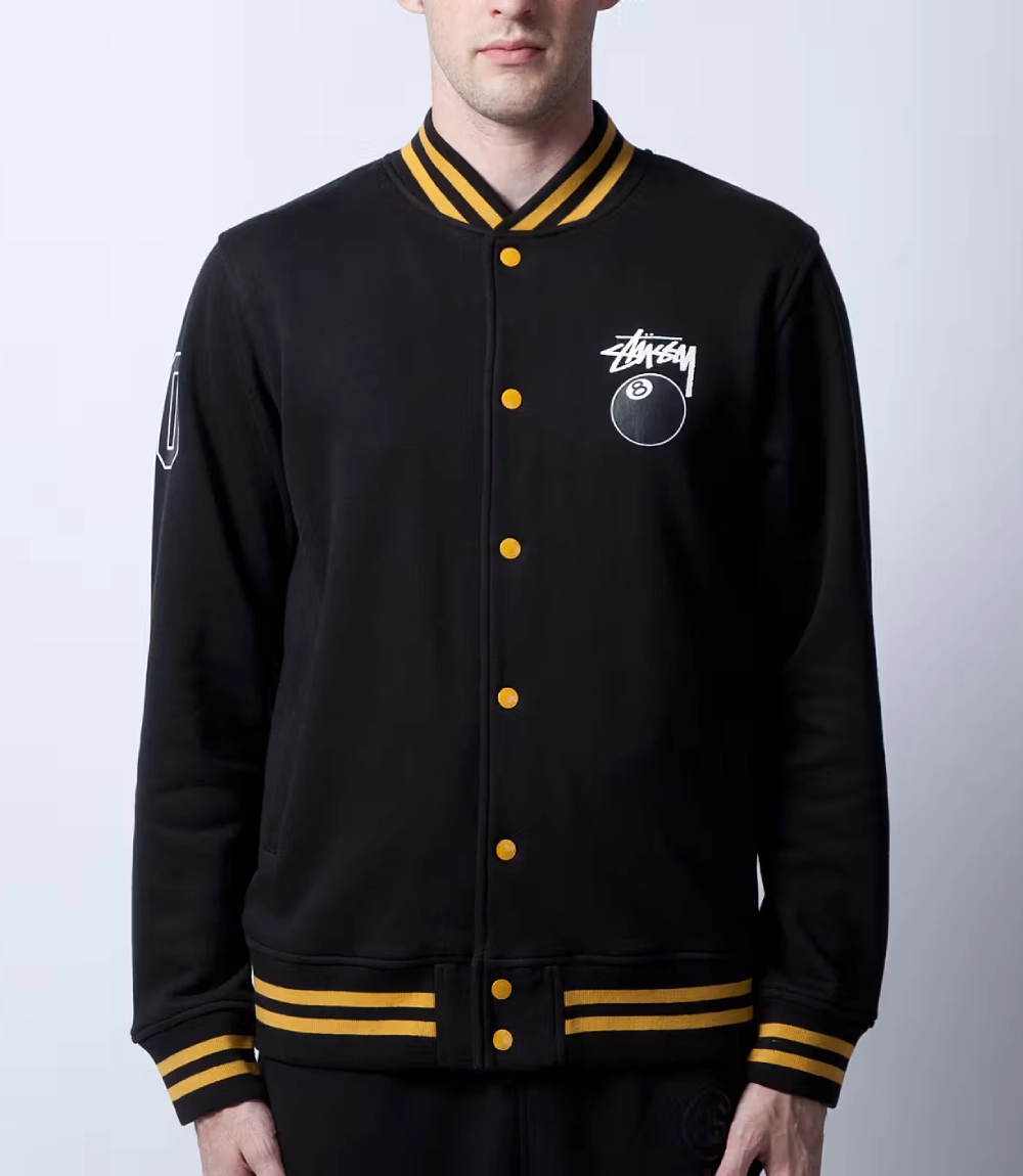 Stussy Black 8-Ball Varsity Letterman Jacket (5)