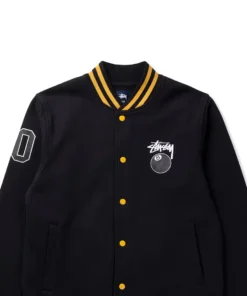 Stussy Black 8-Ball Varsity Letterman Jacket (6)