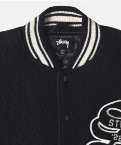 Stussy Black Casentino Wool Varsity Jacket (6)