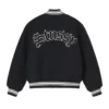 Stussy Black Casentino Wool Varsity Jacket (7)