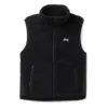 Stüssy Black Fleece Gilet with Nylon Trim Logo Embroidered Vest 4