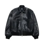 Stussy Black Leather Garage Jacket – Classic Black Leather