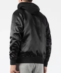 Stussy Black Satin Bomber Jacket (3)