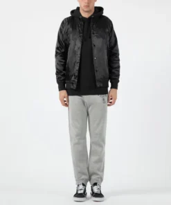 Stussy Black Satin Bomber Jacket (4)