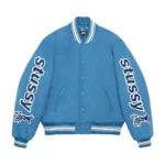 Stussy Blue Varsity Competition Jacket – Wool Letterman Unisex Style
