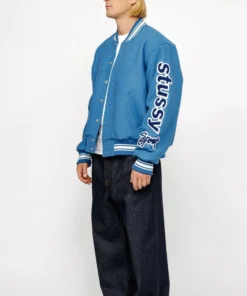 Stussy Blue Varsity Competition Jacket 2