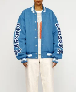 Stussy Blue Varsity Competition Jacket 4