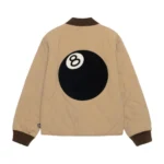 Stussy Brown Quilted Nylon Jacket with 8 Ball Patch