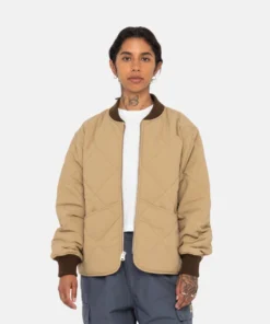 Stussy Brown Quilted Nylon Jacket with 8-Ball Patch (5)