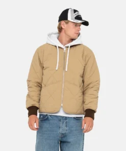 Stussy Brown Quilted Nylon Jacket with 8-Ball Patch (7)
