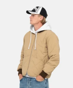 Stussy Brown Quilted Nylon Jacket with 8-Ball Patch (8)