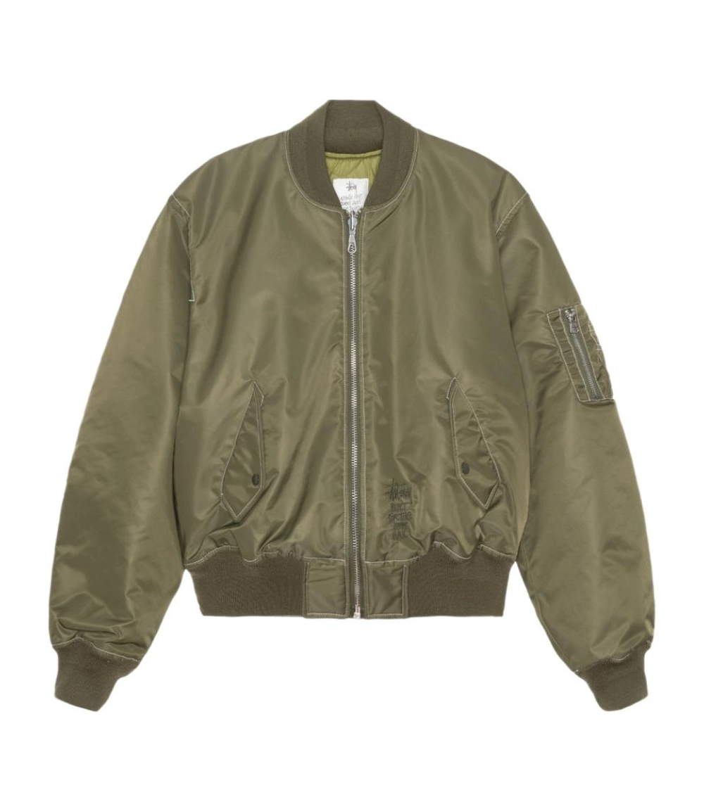 Stussy Built Reversible Bomber Jacket Khaki & Black Dual Sided Jacket 1