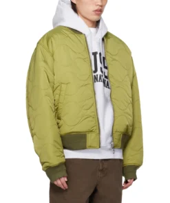 Stussy Built Reversible Bomber Jacket Khaki & Black Dual Sided Jacket 4