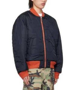 Stussy Built Reversible Bomber Jacket Orange & Black Dual Style 3
