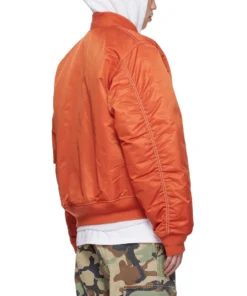 Stussy Built Reversible Bomber Jacket Orange & Black Dual Style 4
