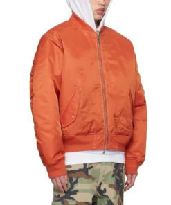 Stussy Built Reversible Bomber Jacket Orange & Black Dual Style 5
