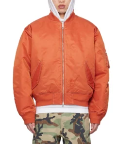Stussy Built Reversible Bomber Jacket Orange & Black Dual Style 6