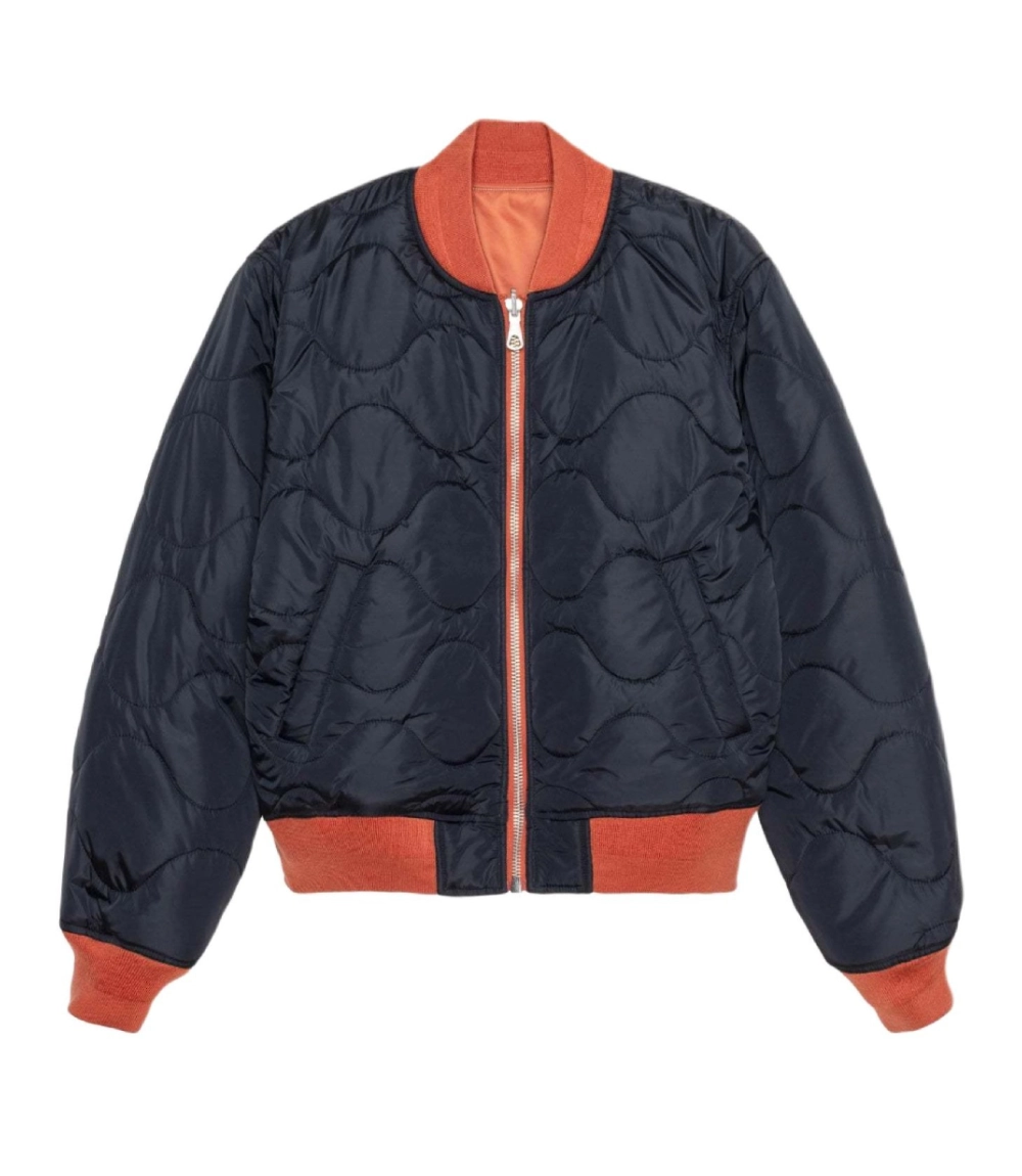 Stussy Built Reversible Bomber Jacket Orange & Black Dual Style 8
