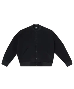 Stussy Classic Gear Black Varsity Letterman Jacket (3)