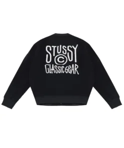 Stussy Classic Gear Black Varsity Letterman Jacket (4)