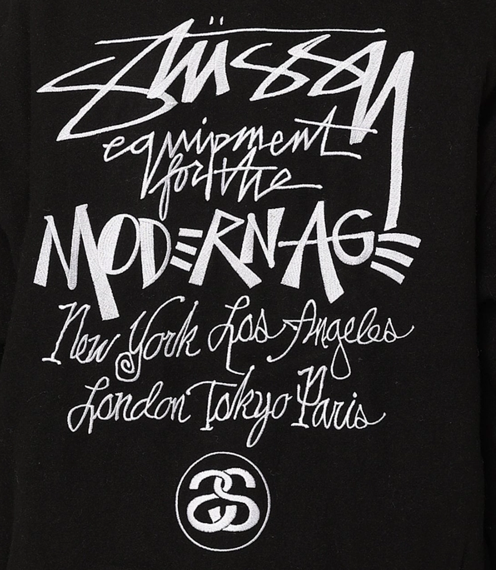 Stussy Global Script Wool Jacket – Black with Pink Trim (5)