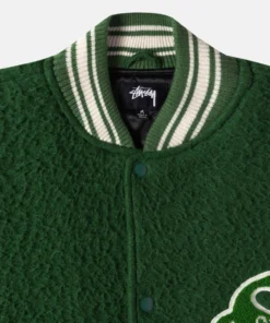 Stussy Green Casentino Wool Varsity Jacket (5)