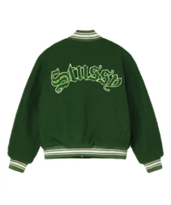 Stussy Green Casentino Wool Varsity Jacket (7)