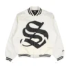 Stussy Oversized Gothic S Letterman Jacket (1)