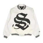 Stussy Oversized Gothic S Letterman Jacket