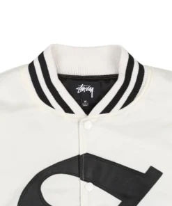 Stussy Oversized Gothic S Letterman Jacket (5)