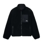 Stussy Reversible Sherpa Fleece Jacket – Black & Nylon Dual Style