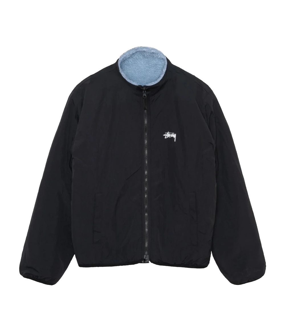 ジャケット・アウター STUSSY reversible blouson black fleece STUSSY SHERPA REVERSIBLE JACKET BLACK – BLENDS