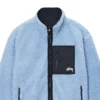Stussy Reversible Sherpa Jacket Light Sky Blue Fleece Lined 5